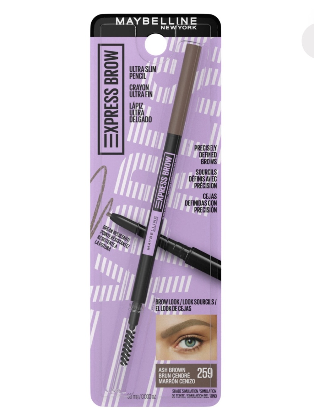 Maybelline Express Brow Ultra Slim Eyebrow Pencil - Ash Brown, NEW - Picture 9 of 9